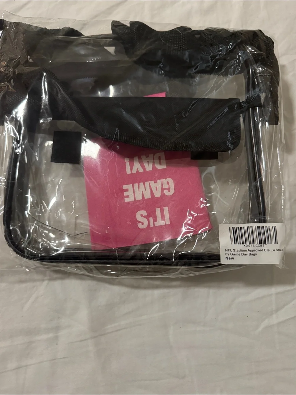 Clear Crossbody Stadium Bag with Black Trim